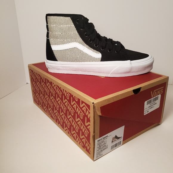 2 tone linen slip on vans